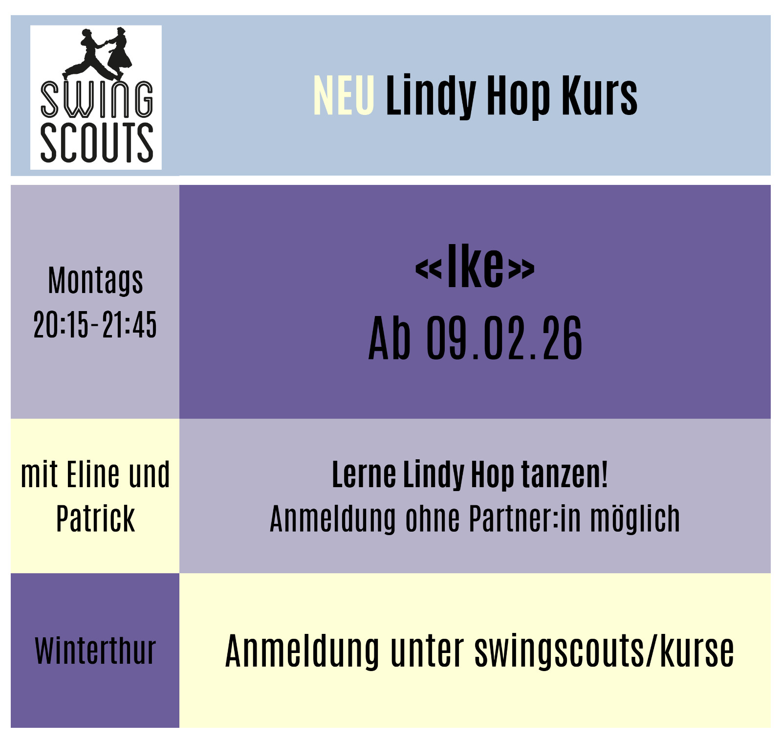 Ab 9. Feb: Lindy Hop Newcomer
